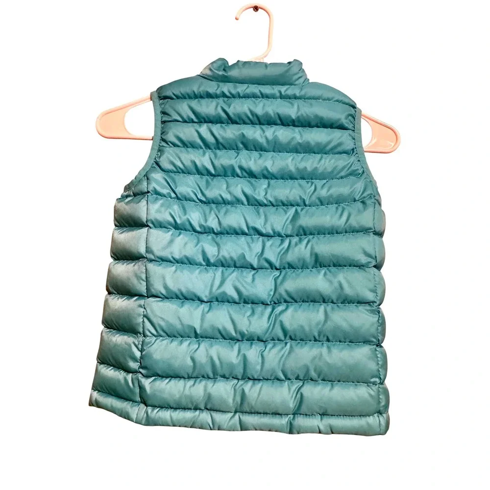 EDDIE BAUER Girls Aqua Teal Puffer Vest Size‎ XS 5/6 Down Lightweight